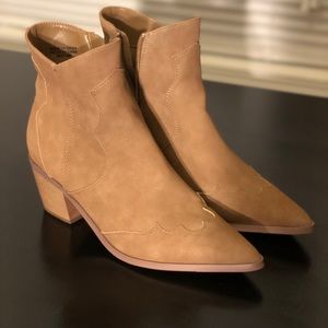 Tan cowboy booties
